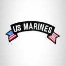 U.S MARINES USA Flag Banner Iron on Top Rocker Patch for Biker Vest Jacket - STURGIS MIDWEST INC.