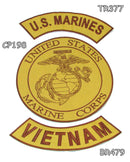 U.S Marines Vietnam Iron on Sew on Patches Set for Biker Jacket Vest - STURGIS MIDWEST INC.