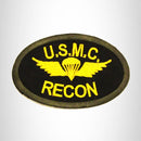 US MC Recon Yellow and Green on Black Small Patch Iron on for Biker Vest SB760 - STURGIS MIDWEST INC.