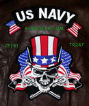 U.S. Navy Skull & Flags Patches Set Embroidered for Biker Vest Jacket - STURGIS MIDWEST INC.