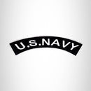 U.S NAVY White on Black Border Iron on Top Rocker Patch for Biker Vest Jacket - STURGIS MIDWEST INC.