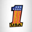 USA 1 Red white yellow and blue Small Patch Iron on for Vest SB648 - STURGIS MIDWEST INC.