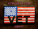 USA FLAG VET Small Patch Iron on for Vest Jacket SB647 - STURGIS MIDWEST INC.