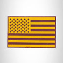 USA FLAG Yellow and Brown Iron on Center Patch for Biker Vest CP187 - STURGIS MIDWEST INC.