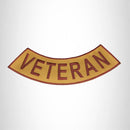 VETERAN Brown on Gold with Boarder Bottom Rocker Iron on Patch for Biker Vest - STURGIS MIDWEST INC.