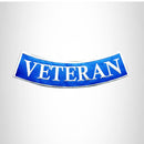 VETERAN White on Blue with Boarder Bottom Rocker Patch for Vest - STURGIS MIDWEST INC.