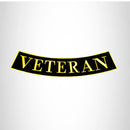 VETERAN Yellow on Black Bottom Rocker Patch for Vest Jacket - STURGIS MIDWEST INC.