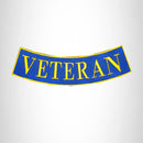VETERAN Yellow on Blue Bottom Rocker Patch for Vest Jacket - STURGIS MIDWEST INC.