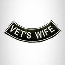 VET'S WIFE White on Black with Boarder Bottom Rocker Patch for Vest Jacket - STURGIS MIDWEST INC.