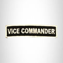 VICE COMMANDER White on Black Small Patch Iron on for Biker Vest SB705 - STURGIS MIDWEST INC.