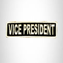 VICE PRESIDENT White on Black Small Patch Iron on for Biker Vest SB706 - STURGIS MIDWEST INC.