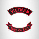 VIETNAM RIDE TO LIVE Rocker 2 Patches Set Sew on for Vest Jacket - STURGIS MIDWEST INC.