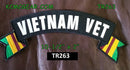 Vietnam Vet White on Black Banner Iron on Top Rocker Patch for Biker Vest Jacket - STURGIS MIDWEST INC.