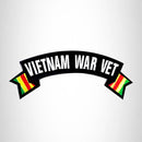 VIETNAM WAR VET White on Black Banner Iron on Top Rocker Patch for Biker Vest Jacket - STURGIS MIDWEST INC.