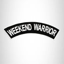 WEEKEND WARRIOR White on Black Top Rocker Patch for Biker Vest Jacket TR317 - STURGIS MIDWEST INC.