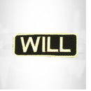 WILL White on Black Iron on Name Tag Patch for Biker Vest NB265 - STURGIS MIDWEST INC.