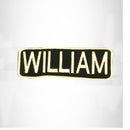 WILLIAM White on Black Iron on Name Tag Patch for Biker Vest NB266 - STURGIS MIDWEST INC.
