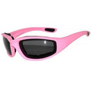 Women's Motorcycle Riding Glasses Padded Pink with Dark Glasses Day Time - STURGIS MIDWEST INC.