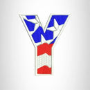 Y Alphabet Letters of US Flag Iron on Small Patch for Biker Vest - STURGIS MIDWEST INC.