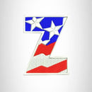 Z Alphabet Letters of US Flag Iron on Small Patch for Biker Vest - STURGIS MIDWEST INC.