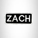 Zach White on Black Iron on Name Tag Patch for Biker Vest NB194 - STURGIS MIDWEST INC.